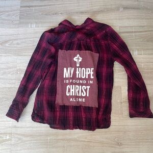 Upcycled dressbarn Relgious Button Down Shirt M
